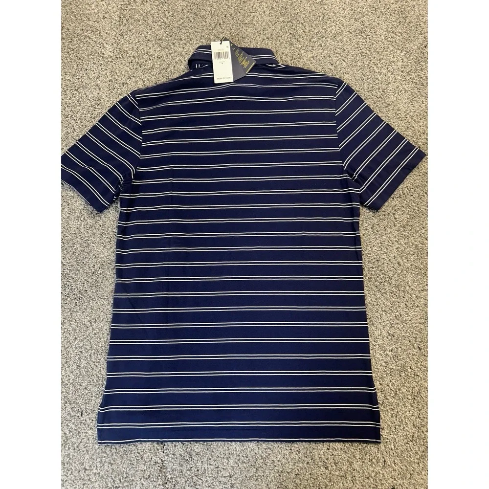 NWT Polo Ralph Lauren Performance Classic Fit Men's‎ Small Polo Navy Blue White